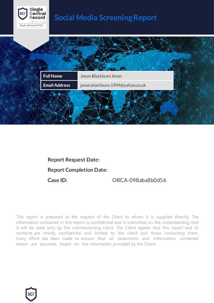 Social Media Report - Sample Cover